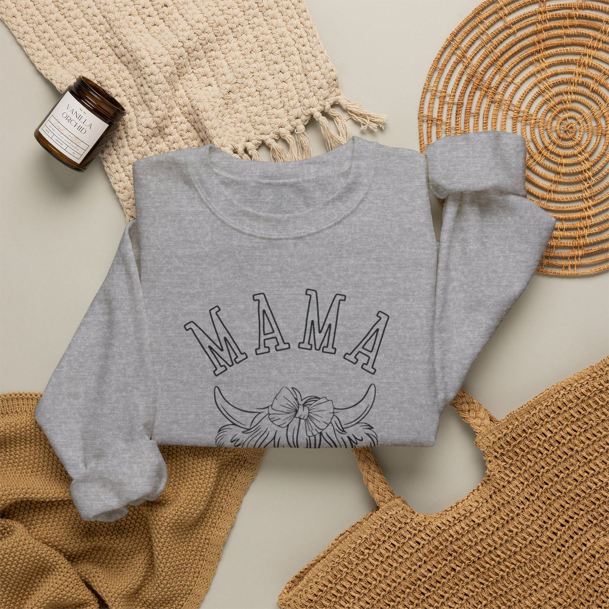 Mama Highland Cow Crewneck Sweatshirt