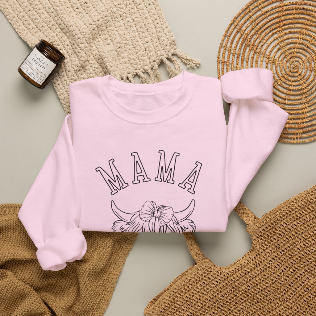 Mama Highland Cow Crewneck Sweatshirt