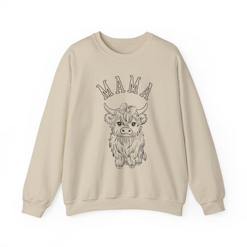 Mama Highland Cow Crewneck Sweatshirt