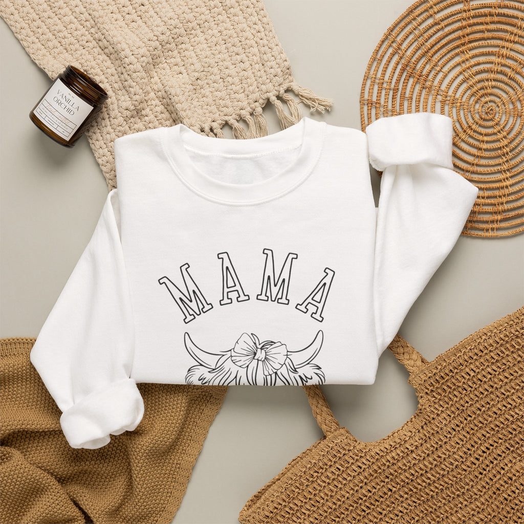 Mama Highland Cow Crewneck Sweatshirt